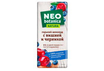 Конфета Шоколад горький Neo-Botanica Natura с вишней и черникой 85 гр